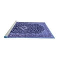 thumbnail image 2 of Ahgly Company Machine Washable Indoor Square Medallion Blue Traditional Area Rugs, 6' Square, 2 of 4