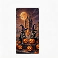 thumbnail image 2 of Halloween Ghost Door Cover, Easy to Hang Halloween Door Curtain, Halloween Wall Door Decoration for Party, Spooky Ghost Hanging Decor for Indoor Outdoor Holiday, 35 X 72 in, C, 2 of 7