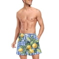 thumbnail image 3 of FORMRS Mens Swim Trunks Mesh Liner Quick Dry Casual Beach Board Shorts with Pockets, Sizes S-2XL, Green Lemon Plaid, 3 of 9