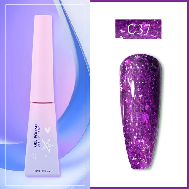 Dvkptbk nail extension Colors Mirror Glitter Nail Polish Holographic Red Nail Polish-Dry Base Top Polish Coat for Fingernail Toenail French Manicure Art 8ml