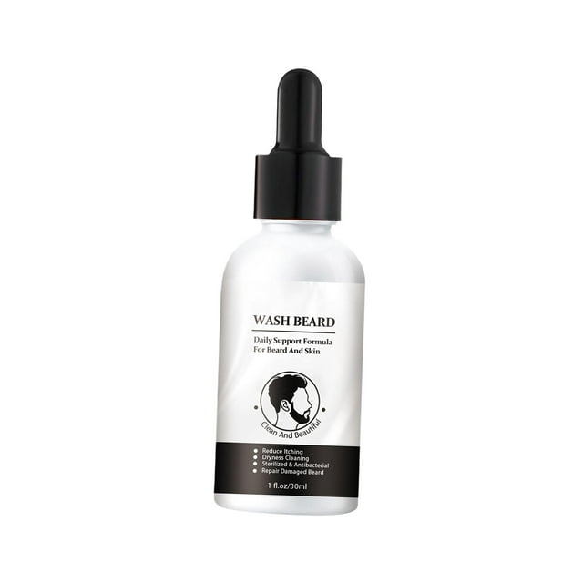 Lavado de barba,Men Beard Wash Cleaner 30ml,Hombre Barba Lavado Limpiar Barba suave,Limpiar el cabello y la piel suavizar la limpieza nutrir,Suaviza la barba limpiador de barba Jinwen Lavado de barba