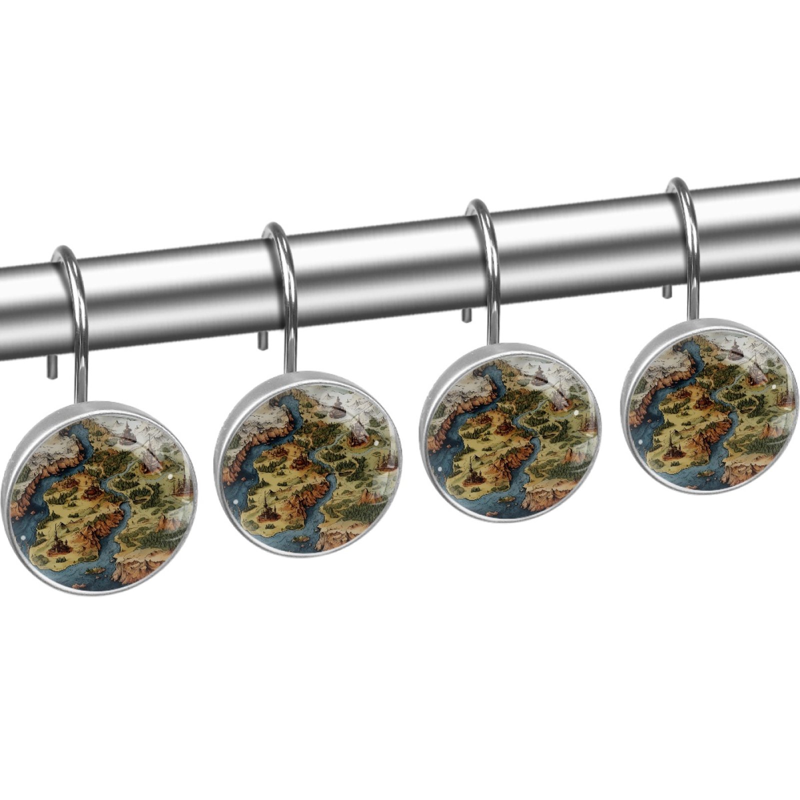 HemaKayy Sturdy Stainless Steel Shower Curtain Hooks, 12 Count