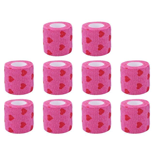 Heart Rolls Vendajes Cintas elásticas prácticas para heridas para mascotas Animal (M) Rose Red Red