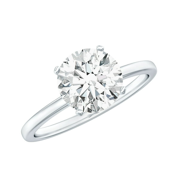 Rosec Jewels Certified Lab Grown 2 Carat Diamond Engagement Ring, EF-VS Grade - Ready To Gift, 925 Sterling Silver, US 4.00