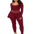 thumbnail image 1 of Women Long Jumpsuit Solid Color Long Sleeve U Neck Slim Bodysuit, 1 of 7