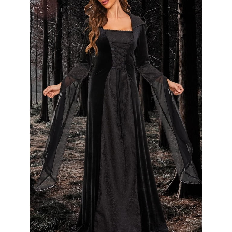 adult black witch dress Gothic Witch Plus Size Costume