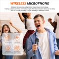 thumbnail image 4 of Karaoke Handheld Dynamic Dj Mic Rechargeable Receiver Wedding Speech Club Show Meeting,2 x Wireless Microphone 1 x Receiver,Black, 4 of 8