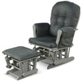 thumbnail image 2 of YYAo Wood Glider and Ottoman Set with Padded Armrests and Detachable Cushion-Dark Gray, 2 of 2