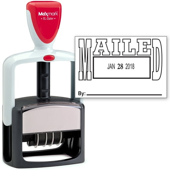 2000 PLUS Heavy Duty Style 2-Color Date Stamp with MAILED self inking stamp - Black Ink