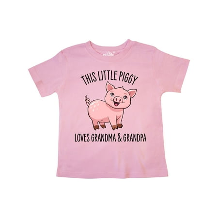 

Inktastic This Little Piggy Loves Grandma and Grandpa- cute Gift Toddler Boy or Toddler Girl T-Shirt