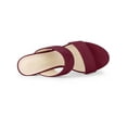 thumbnail image 4 of BLISSFUL STEP Women's Open Toe Chunky High Heel Slide Sandals Burgundy 8, 4 of 6
