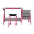 thumbnail image 5 of Studio Designs Home Office Comet Center with Stool - Pink/Spatter Gray, 5 of 10