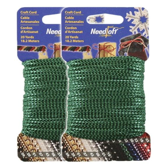 Needloft Craft Cord - #04 Metallic Green - 2 Pack (2x20yds) = 40 Yards
