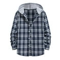 thumbnail image 2 of fartey Mens Flannel Plaid Hooded Shirts Jacket Casual Fall Winter Long Sleeve Button Down Flannel Shirts, 2 of 4