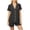 *Dark Gray, variant on Women's 2 Piece Pajama Set ,Short Sleeve Notch Collar Button Down Top and Elastic Waist Shorts ,Soft Loungewear Outfit ,XXL