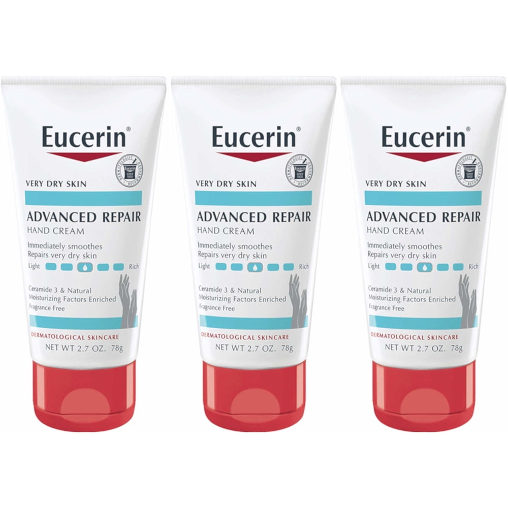 Eucerin Advanced Repair Natural Moisture Creme Unscented 2.7 oz, 3-Pack