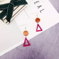 thumbnail image 3 of 2 Pairs Drop Earrings Decorative Heart Loop Triangle Star Pendant Wooden Earrings Dangle Earrings, 3 of 7
