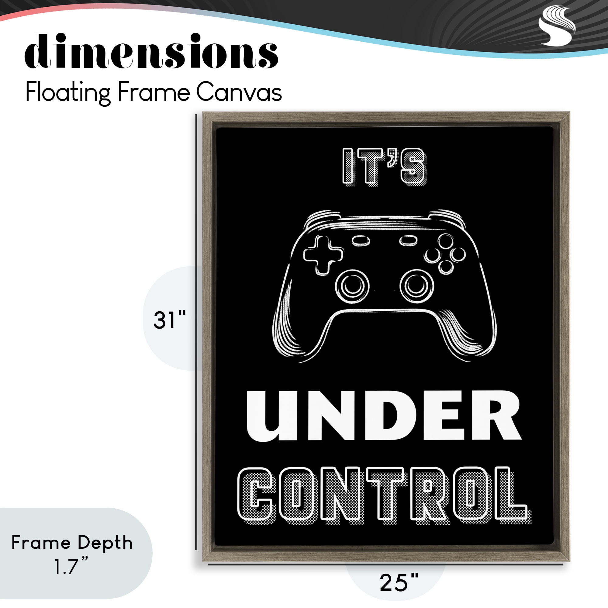 Stupell Industries Under Control Gamer Brown Framed Floater Canvas Wall Art, design by Marcus Prime