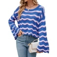 thumbnail image 2 of xiaxaixu Pull Tricoté pour Femmes Manches Longues Col Rond Creusé Vague Automne Mode Urbaine, 2 of 8
