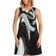 thumbnail image 1 of Fotbe Fluid Black White Paint Swirls Vestido de Verano sin Mangas para Mujer – Vestido Midi Línea A, Estilo Camiseta Floral, Vestido Playero Casual y Fluido, 1 of 7