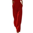 thumbnail image 3 of Jaimenalin Women'S 2 Piece Outfit Set with Mock Neck Crop Top and Palazzo Pants for All Occasions Red XL, 3 of 5