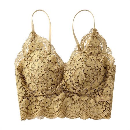 

Wisremt Lace Crop Tops Women Wireless Bralette Crochet Top Female Intimates Bra With Chest Padded