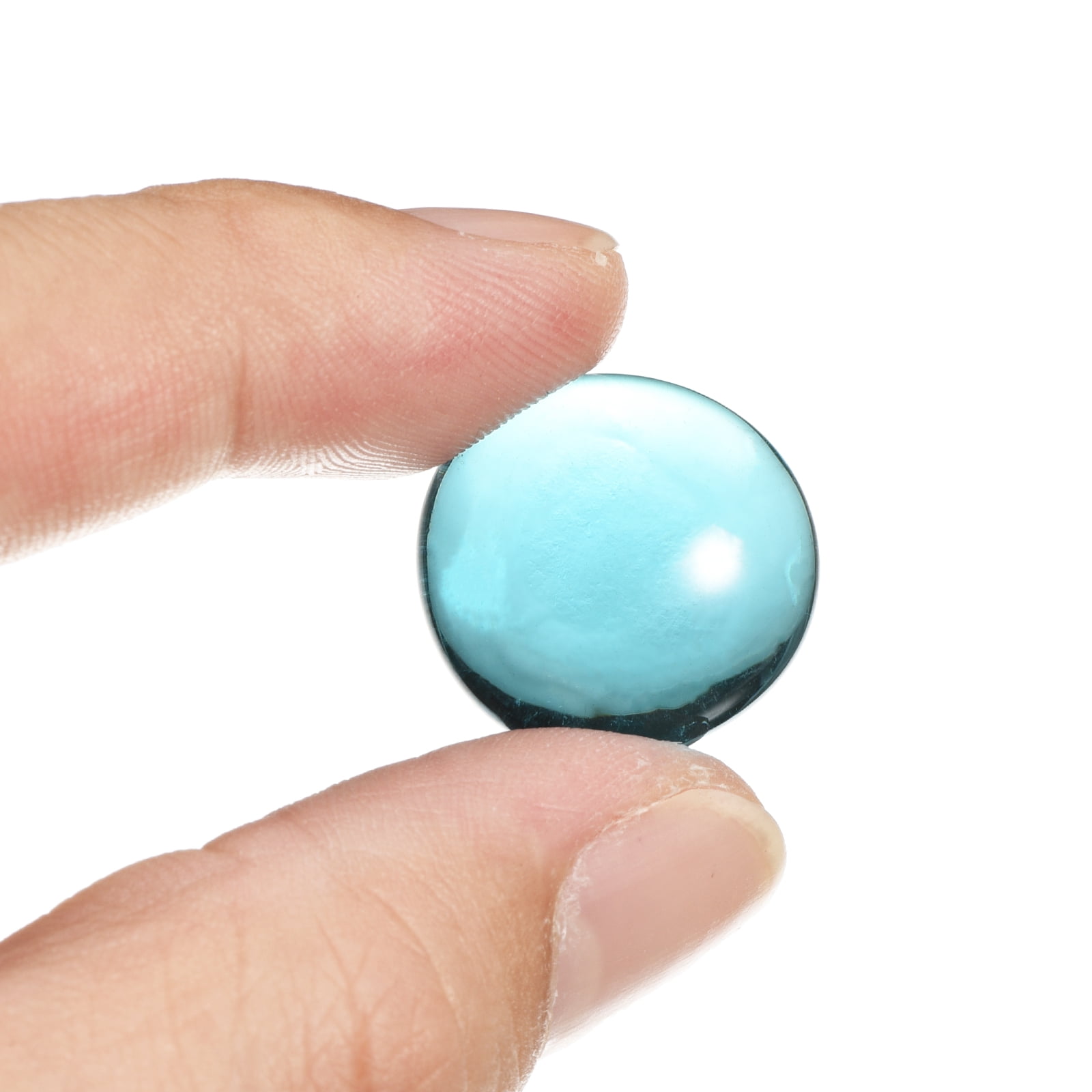 Uxcell Decorative Flat Glass Marbles 0.67''-0.75'' Rock Vase Filler Light Blue for Fish Tank Table Scatter Decor 100 Pcs