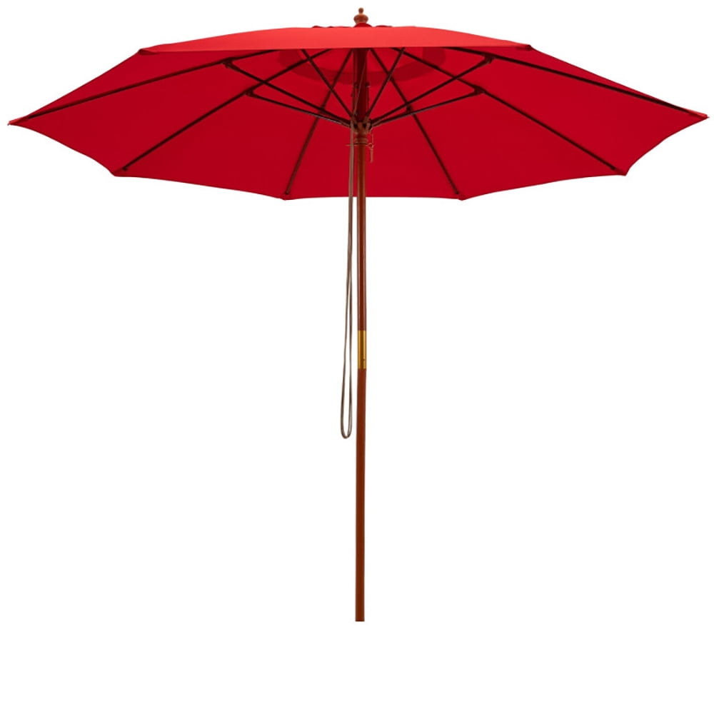 Aimee Lii 9.5 Feet Pulley Lift Round Patio Umbrella with Fiberglass Ribs, Sunbrella Umbrella Outdoor Patio, Red Aimee Lii 9.5 Feet Pulley Lift Round Patio Umbrella with Fiberglass Ribs, Sunbrella Umbrella Outdoor Patio, Red
