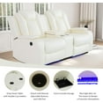 thumbnail image 3 of Multifunction Power Air Leather Recliner Loveseat + 2 Chairs Set with LED Lights, Living Room Furniture, Reclining Sofa, loveseat, Chair with USB Port/Storage, 3 of 8