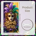 thumbnail image 2 of Gold Mask Mardi Gras Banner Purple Green Feathers Carnival Display Decor Ornate Pattern Masquerade Backdrop for Mardi Gras Party Carnival Celebration Masquerade Ball, 2 of 9