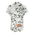 thumbnail image 5 of Taqqpue Womens Cotton Linen Shirts V-Neck Button Short Sleeve Blouse Tops Floral Print Loose Fit Casual Plus Size Tees, 5 of 5
