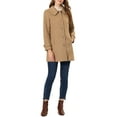 thumbnail image 2 of INSPIRE CHIC Women's Coats Peter Pan Collar Single Breasted Button Front Outwear Winter Coats S Khaki, 2 of 7