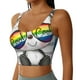 thumbnail image 2 of Fotbe Panda with Sun glasses Sujetador Deportivo Largo sin Aros para Mujer con Almohadillas y Soporte Medio, Transpirable y Absorbente, Camiseta Tipo Chaleco o Tank Top-Large, 2 of 8