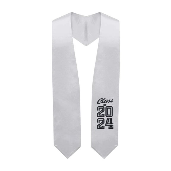 Endea Graduation Silver Class of 2024 Graduation Stole/Sash with Classic Tips