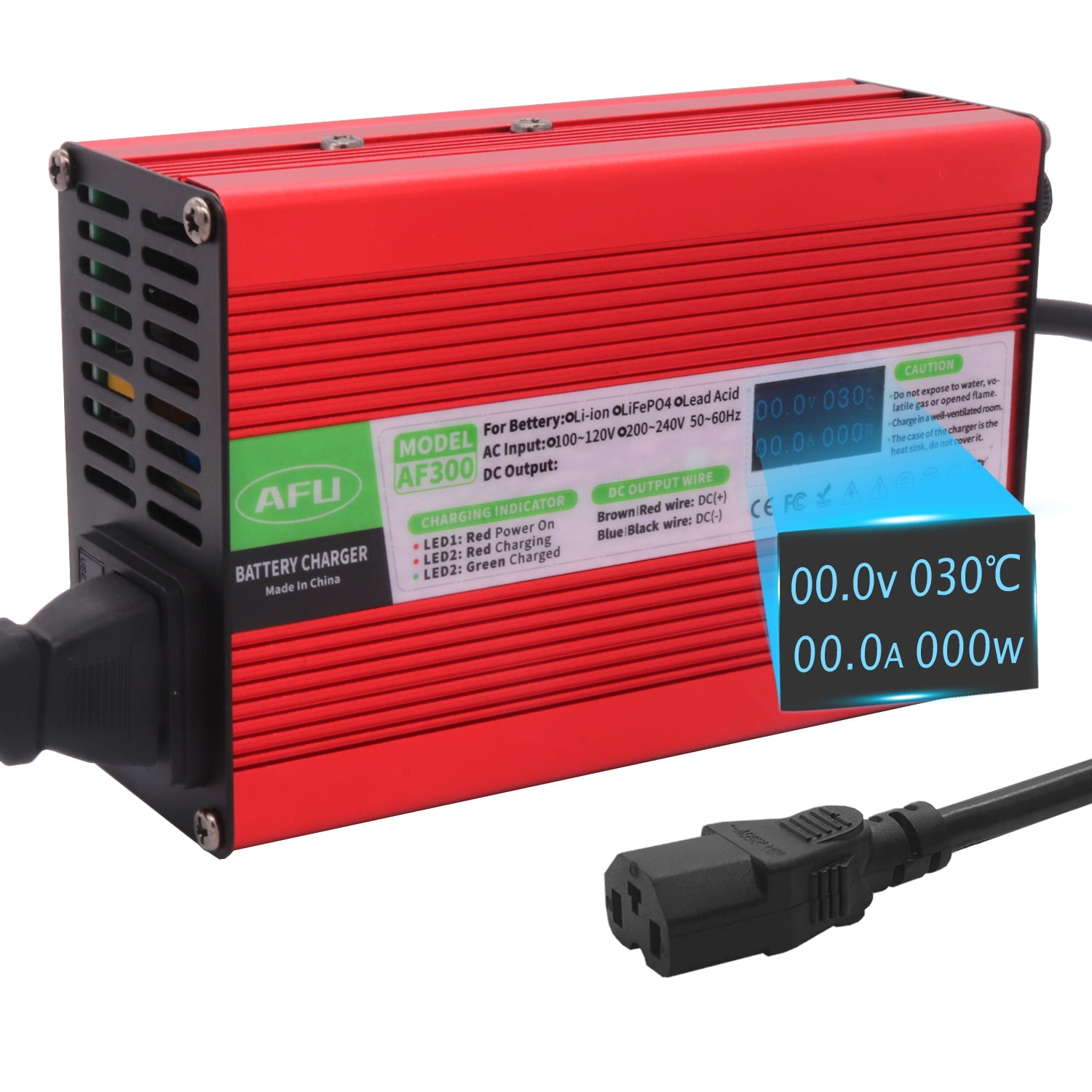 84V 3A Li-ion Charger with OLED Display for 20S 72V Li-ion Battery Smart Battery ChargerDC C13 N+L-