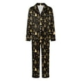 thumbnail image 5 of Jkety Family Christmas Pajamas Matching Sets Satin Long Sleeve Holiday Casual Lounge Soft Xmas Silk Pjs Two Piece Sets, 5 of 7
