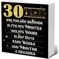 Zomyto 5"x5" 30th Birthday Gift for Women Men,Cheers to 30 Years Wooden Block Sign Desk Décor for 30th Anniversary or 30th Birthday Party Decoration