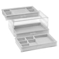 thumbnail image 3 of Agiferg Velvet Transparent Jewelry Storage Box Ladies Jewelry Box (With 3 Drawers), 3 of 4
