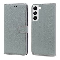 Wallet Case for Samsung Galaxy S21, Drop Resistant Card Slots Flip Cover with Stand Magnet Wrist Strap Phone Cover for Samsung Galaxy S21 6.2 Inch,Gray