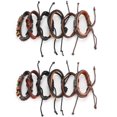 thumbnail image 2 of Juego de 2 pulseras de cuero para muñeca, adornos de muñeca artesanales vintage tejidos a mano, Retro, DIY, decoraciones, 2 of 5
