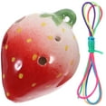 thumbnail image 4 of Ocarina de cerámica de 6 agujeros con forma de fresa para principiantes. Instrumento de viento para practicar., 4 of 5