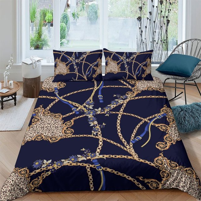 2/3pcs Home Bedclothes 3D Luxury Pattern Printed Comforter Cover Set Bedspreads for Adult,Full (80"x90")