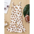 thumbnail image 3 of Hirigin Toddler Baby Girl Football Outfit Bell-Bottom Jumpsuit Romper Bibs Overalls Playsuit Suspender Flare Pants Outfit, 3 of 8