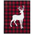 thumbnail image 1 of Safdie & Co. Throw Knit Flannel Red Deer, 1 of 2
