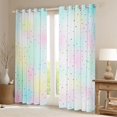thumbnail image 2 of Manfei Cute Watercolor Stars Blackout Curtains,Sprinkle Print Window Curtains Pack of 2 (38x45 Each),Multicolor, 2 of 6