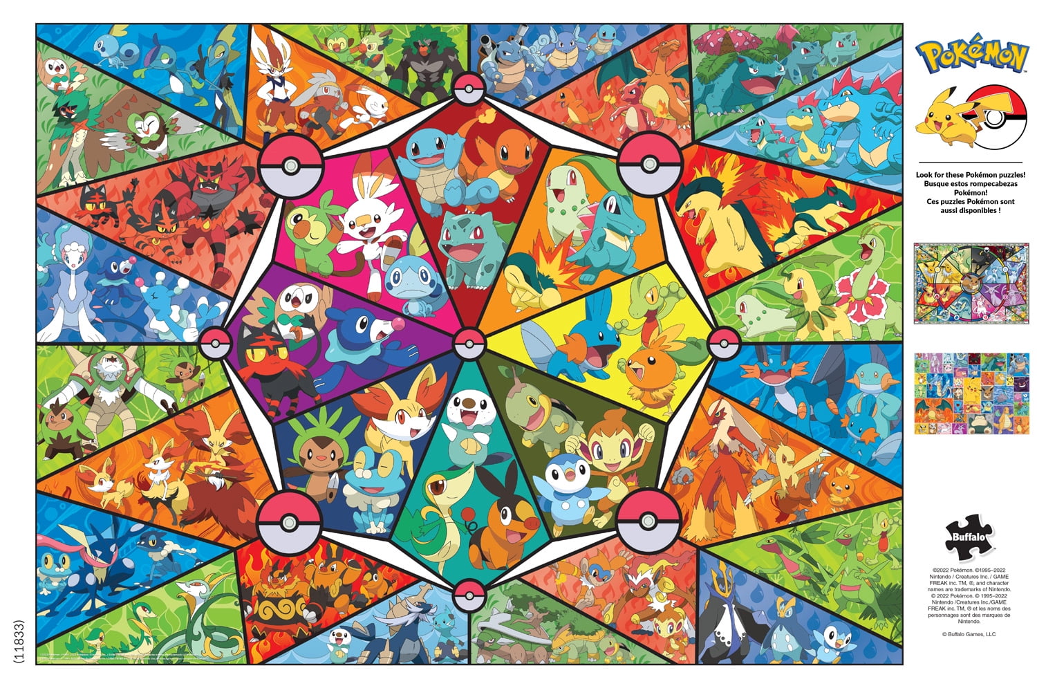 Buffalo Games 1000-Piece Pokemon Stained Glass Starters Jigsaw Puzzle