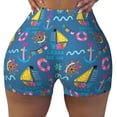 thumbnail image 2 of Balery Sailboat With Sailing Pantalones cortos de entrenamiento estampados para mujer, sin costuras, ajustados, para gimnasio, yoga, correr, deportes, ejercicio activo, fitness.-Large, 2 of 8
