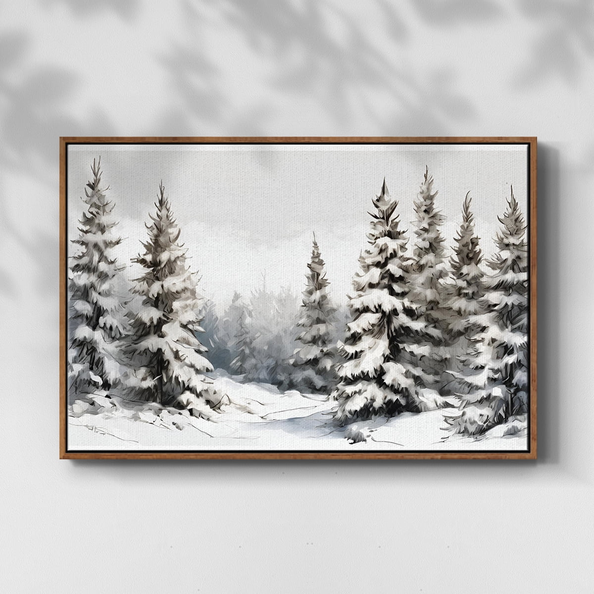 Vintage Landscape-CXCIII By Wexford Home Framed in Walnut Wood Gallery Wrapped Canvas 27 in. x 41 in.