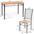 thumbnail image 4 of Giantex 5 Pcs Dining Table Set, Kitchen Furniture w/ Metal Frame & Wood Top and Padded Seat, 4 of 10