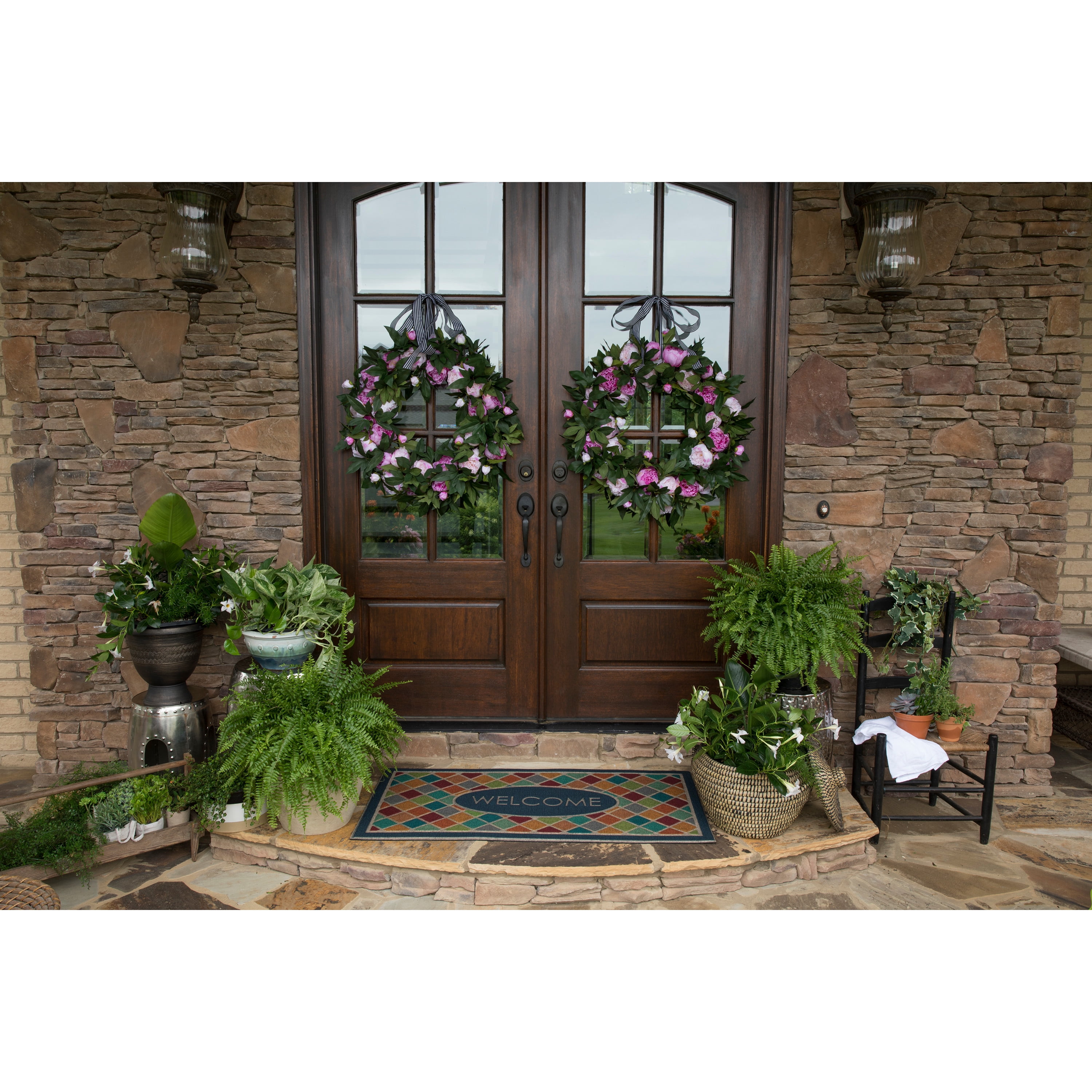 Mohawk Home Ornamental Entry Mat Ornamental Crosshatch Mat Scatter, 2